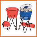 Portable cooler tub stand with metal legs and 100% polyester cover